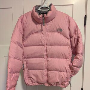 The North Face pink puffy coat ladies XL